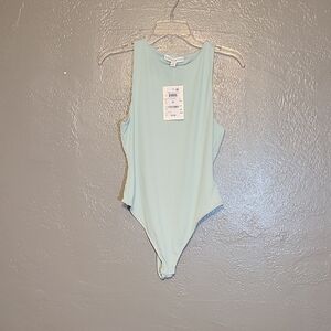 And Now This Womens Medium Harbour Grey (Light Green) Double Layer Ribbed NWT